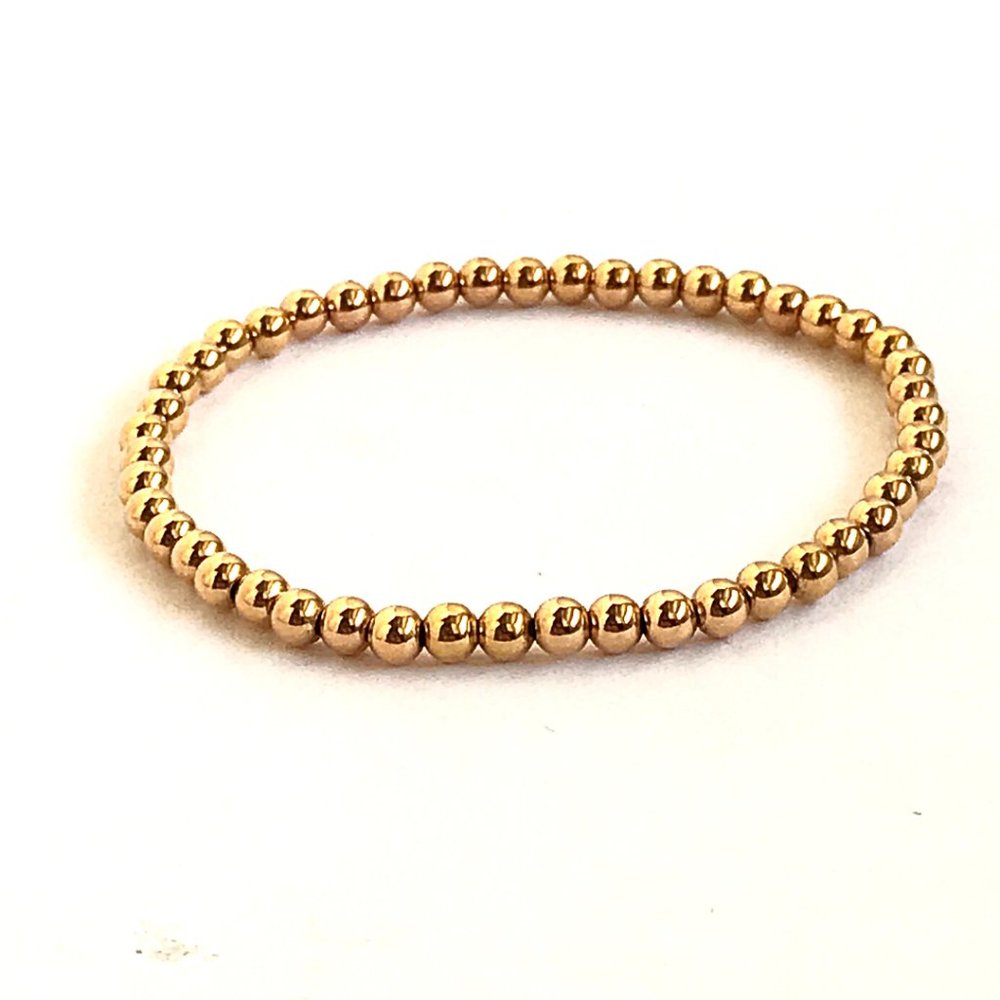 Gold Plated Bead Stretch Bracelet